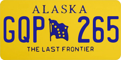 AK license plate GQP265