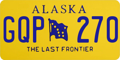AK license plate GQP270