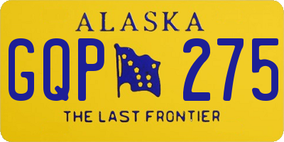 AK license plate GQP275