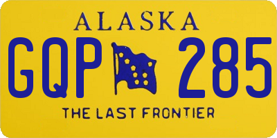 AK license plate GQP285