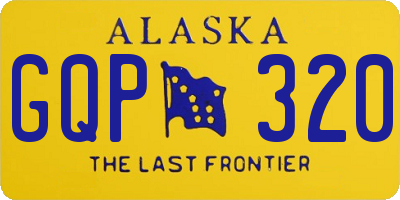 AK license plate GQP320