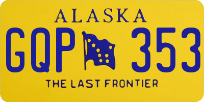 AK license plate GQP353