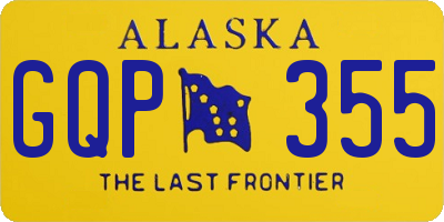 AK license plate GQP355