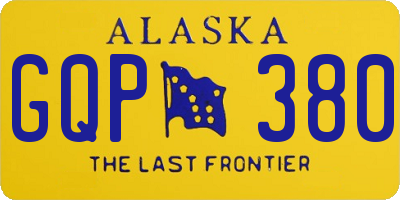 AK license plate GQP380