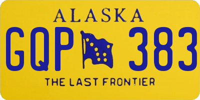 AK license plate GQP383