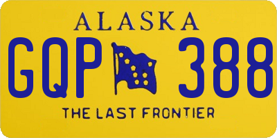 AK license plate GQP388