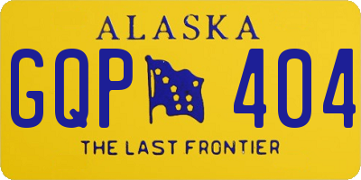 AK license plate GQP404