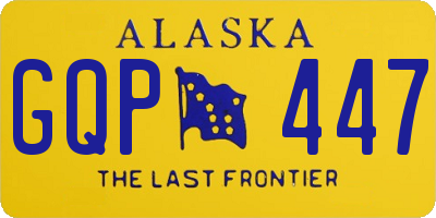 AK license plate GQP447