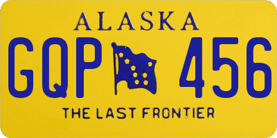 AK license plate GQP456