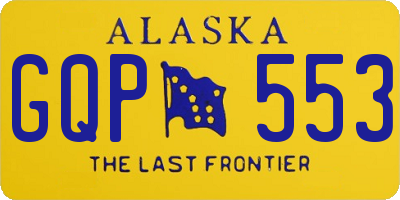 AK license plate GQP553
