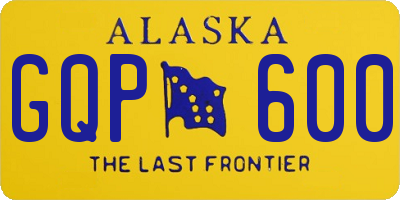 AK license plate GQP600