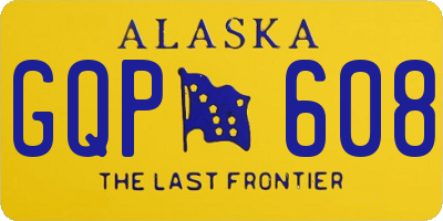 AK license plate GQP608