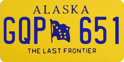 AK license plate GQP651