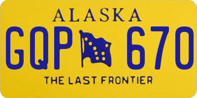 AK license plate GQP670