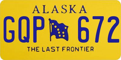 AK license plate GQP672