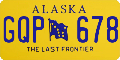 AK license plate GQP678