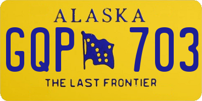 AK license plate GQP703