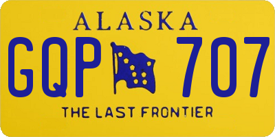 AK license plate GQP707