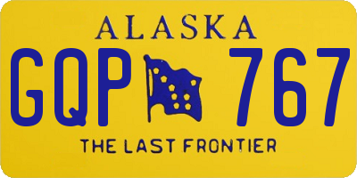 AK license plate GQP767