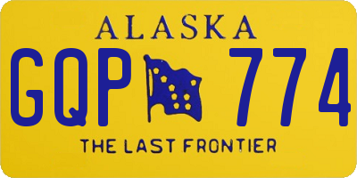 AK license plate GQP774