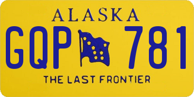 AK license plate GQP781