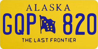 AK license plate GQP820