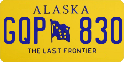AK license plate GQP830