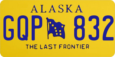 AK license plate GQP832