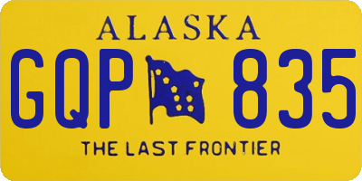 AK license plate GQP835