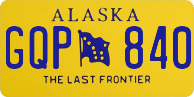 AK license plate GQP840