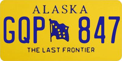 AK license plate GQP847