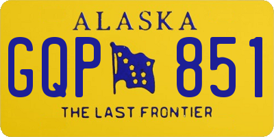 AK license plate GQP851