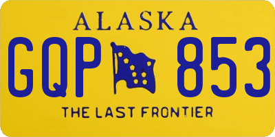 AK license plate GQP853