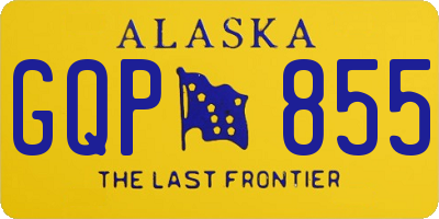 AK license plate GQP855