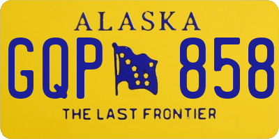 AK license plate GQP858