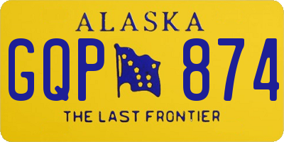 AK license plate GQP874