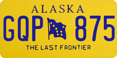 AK license plate GQP875