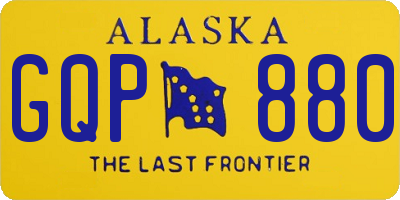 AK license plate GQP880