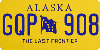 AK license plate GQP908