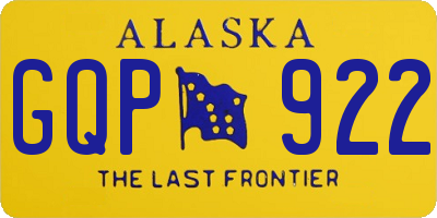 AK license plate GQP922