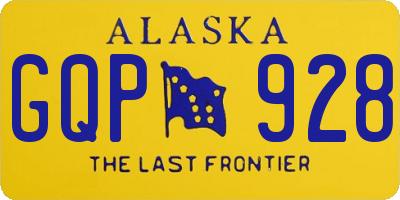 AK license plate GQP928