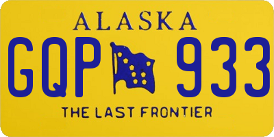AK license plate GQP933