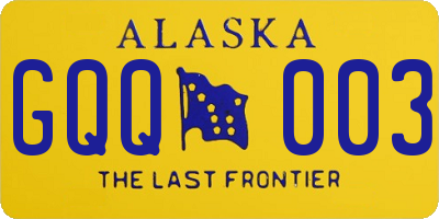 AK license plate GQQ003