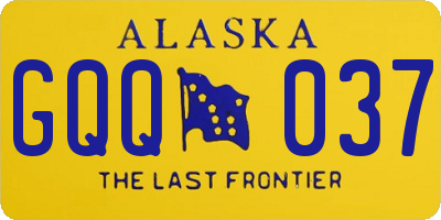 AK license plate GQQ037
