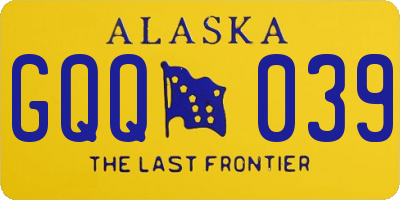 AK license plate GQQ039