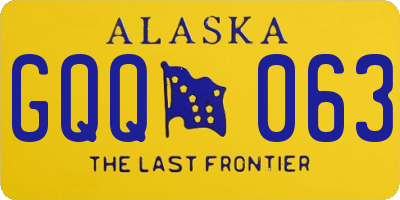 AK license plate GQQ063