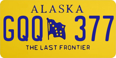 AK license plate GQQ377