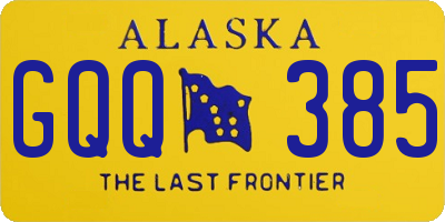 AK license plate GQQ385
