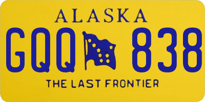 AK license plate GQQ838