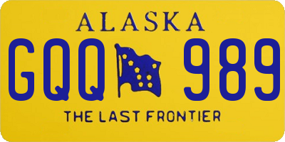 AK license plate GQQ989